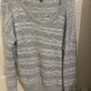 Apt. 9 Sequin Eyelash Knit Sweater Dusty Blue Shimmer Soft Large